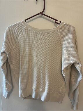 j.crew waffle thermal long sleeve shirt white small